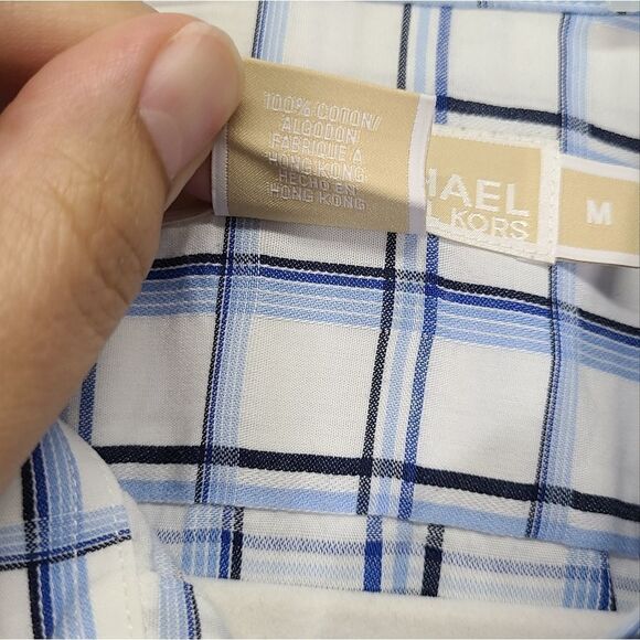 Michaelā Kors Men'sĀ Button Down Blue/WhiteāShirt SizeāMedium - Picture 8 of 8